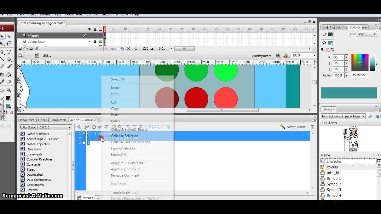 Tutorial on how to code a Flash interactive colouring page with AS 2 ...