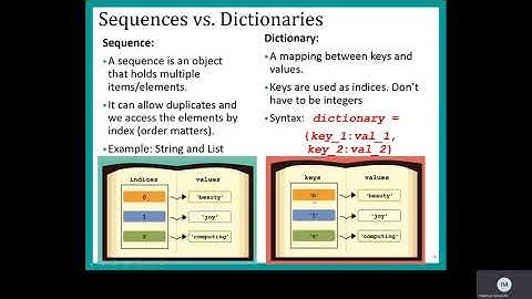 Python   Chapter 9   Class 1   Part 1   Dictionaries