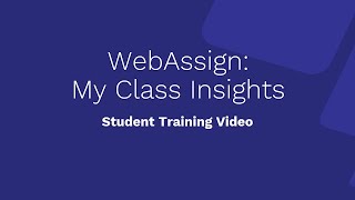 WebAssign: My Class Insights Student Overview