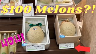 $100 Melons???!! Japanese Fancy Food Store Tour in Kyoto Japan! UNREAL!