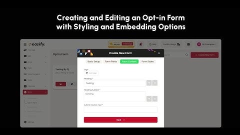Creating and Managing Opt-In Forms with Easify Marketing