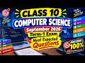 🔴 10th Computer Science September 2026 Term-1 Exam Most Expected Questions
