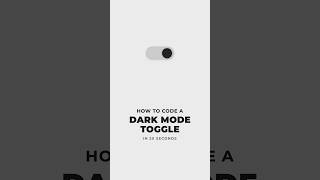 Dark Mode Toggle with CSS Variables — 20 seconds 🌙