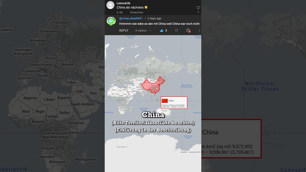 Die wahre Größe von China 🇨🇳 