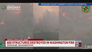 Washington fire causes major destructon