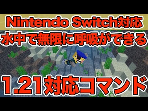 【マイクラ】水中でずっと呼吸ができるようになるコマンドのやり方！！！【マインクラフト/統合版/スイッチ版】