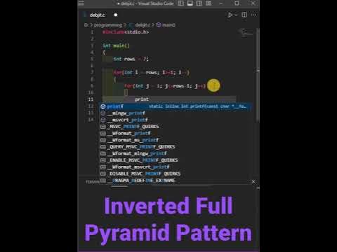 Inverted Full Pyramid Pattern in C || inverted pyramid pattern in c ...
