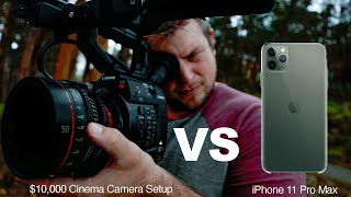 iPhone 11 Pro Max vs $10,000 Cinema Camera  Setup