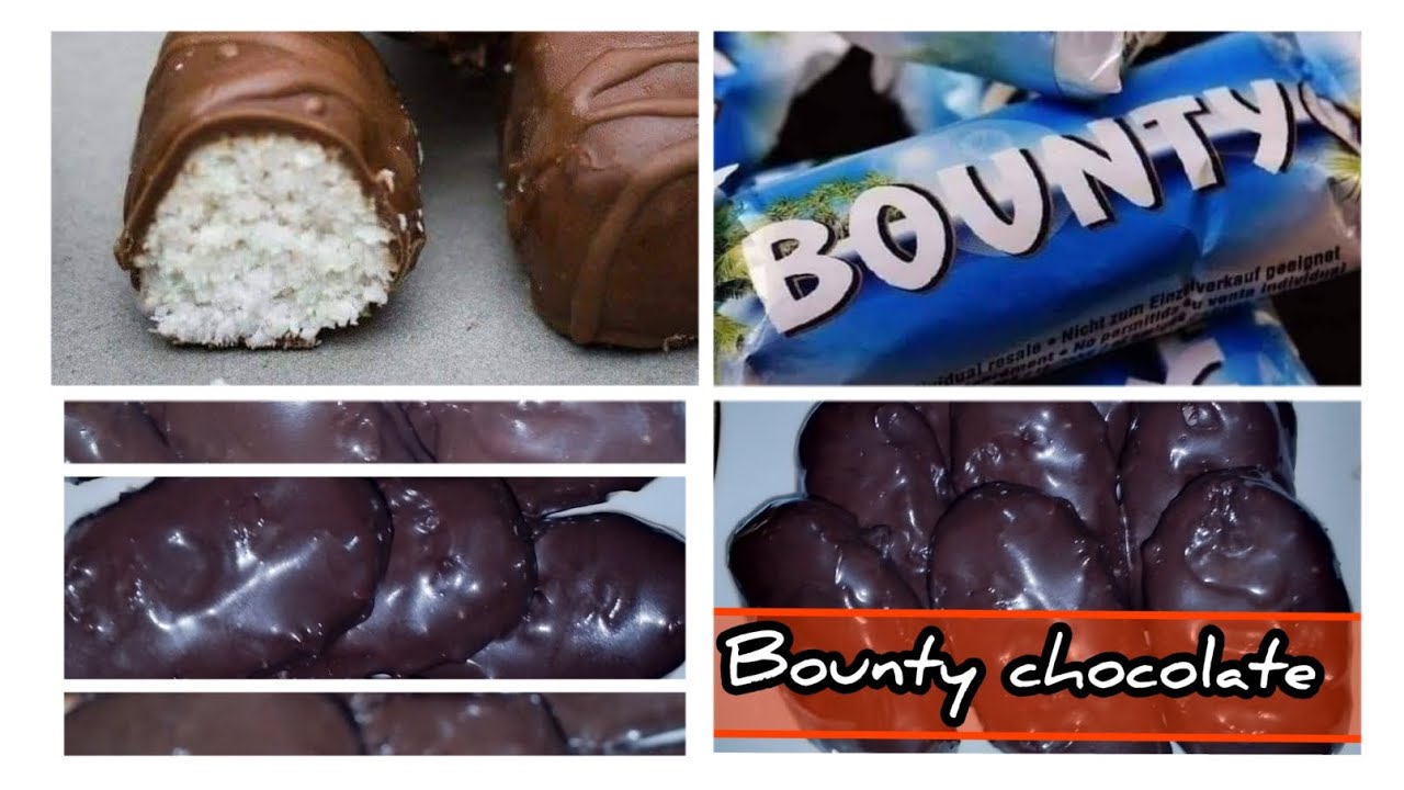 Bounty bars with just 3 ingredients!Homemade Bounty Chocolate Bar