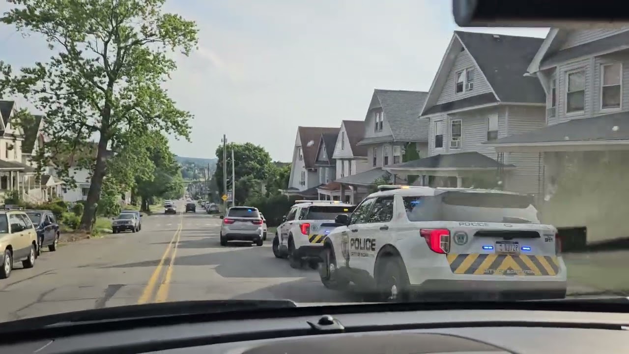 Scranton Police on scene following a car chase and foot chase in the Hill.