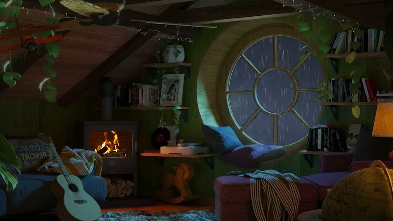 Cozy Rainy Study Room Ambience 🌧️ Focus & Productivity Sounds for Deep Concentration