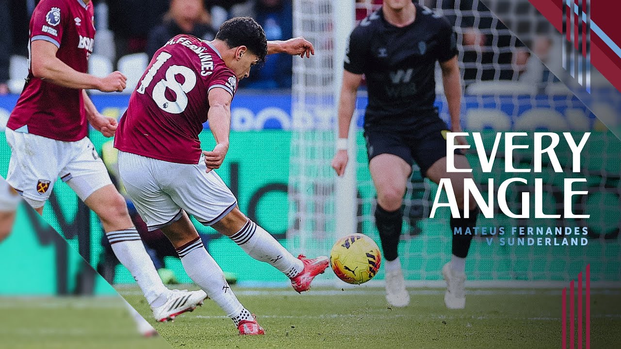 EVERY Angle of Mateus Fernandes' stunning goal against Sunderland 🎥 | West Ham 3-1 Sunderland
