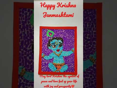 happy Janmashtami/Shri Krishna paper collage#short video/happy Krishna Janmashtami wishes video