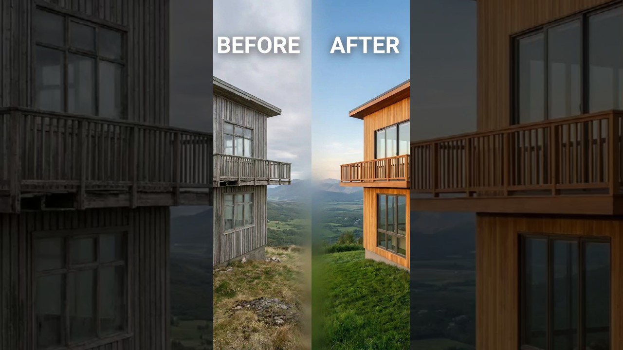 Transformation of a Hilltop Wooden House 😲✨ | Minimalist Retreat Makeover #shorts