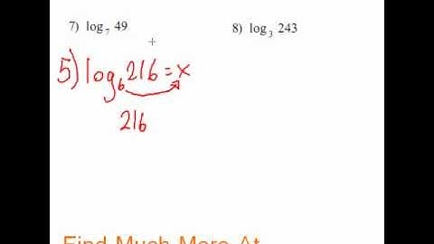 Logarithms - Evaluating Logs (Finding the Value of Logs) #5