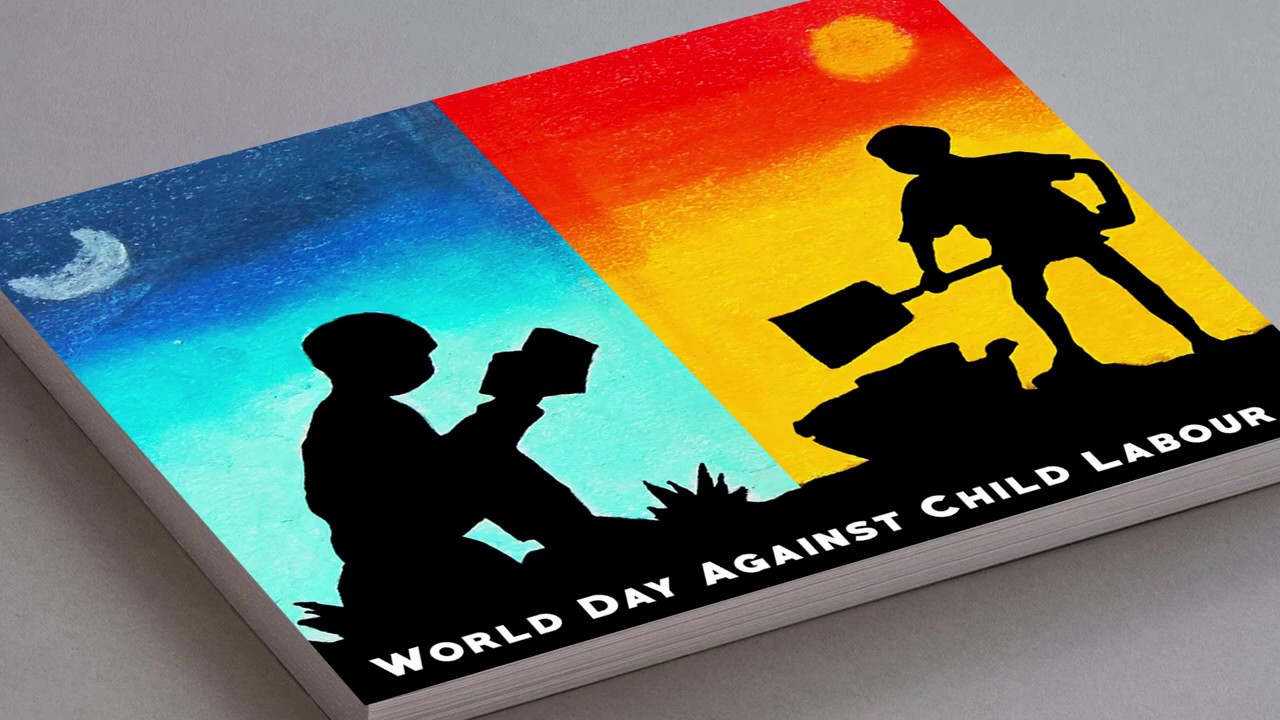 Children S Day Poster Drawing How To Draw Say No To Child Labour Poster Drawing With Oil Pastels Youtube