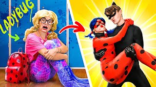 I GAVE UP My Mermaid Tail to Become Ladybug! *EMOTIONAL* Makeover Hacks by La La Life