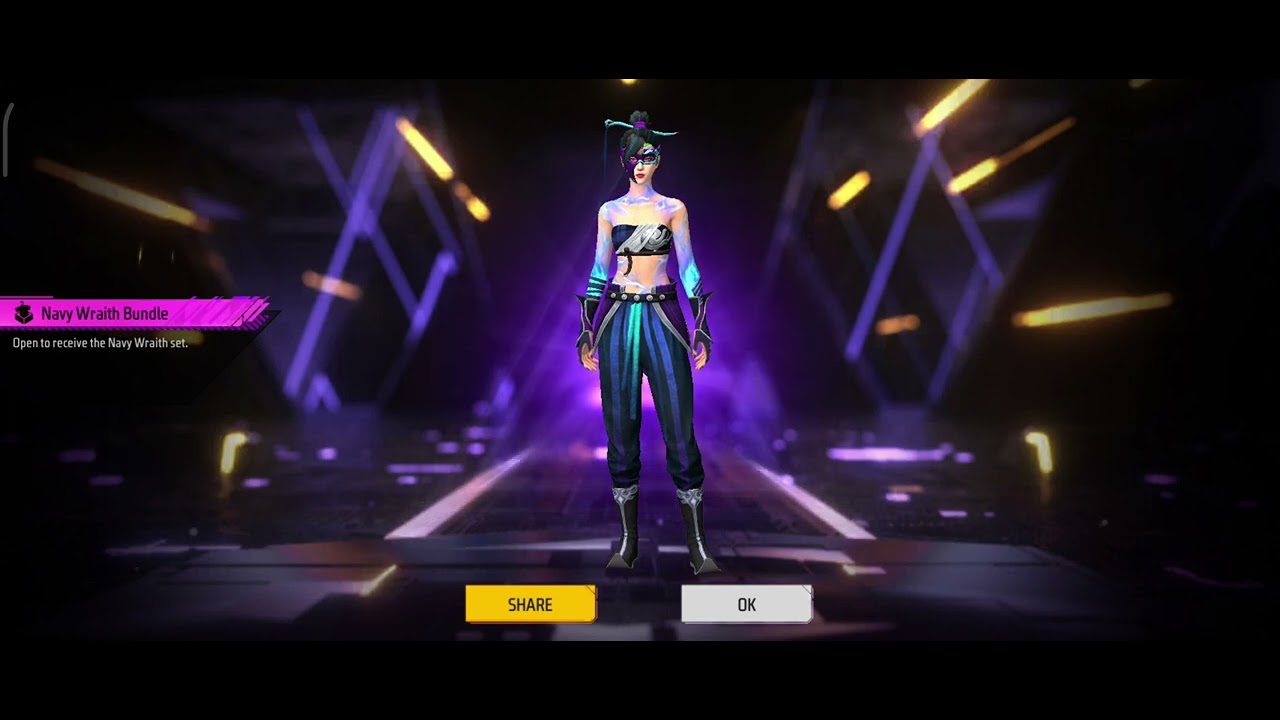 Free fire 🔥Navy wraith female♀️ bundle  