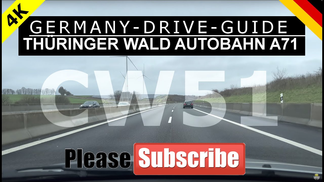 Germany Drive Guide AUTOBAHN A71 THÜRINGEN/THURINGIA [CW50 4K 60FPS