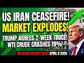MARKET EXPLODES! US-Iran Ceasefire Sent Stocks To The Moon! Oil Crashing 19%! #stockmarket #investin