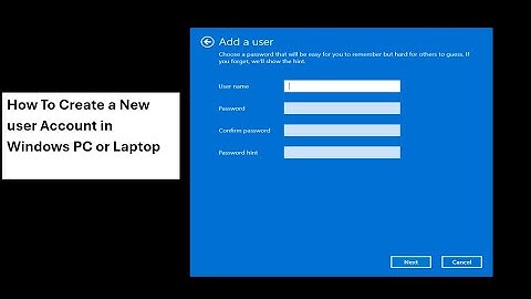 How To Create User accounts in windows