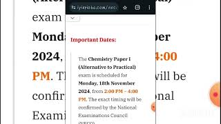 2024 Neco Gce Chemistry Practical Questions And Answers