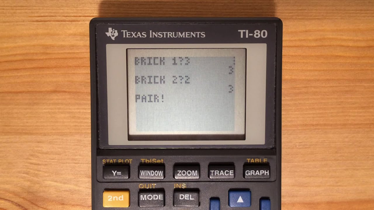 TI-80 Calculator - Memory v1.0 Gameplay