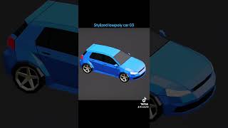Hatchback stylized lowpoly car 3d model asset for gaming created in blender