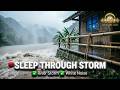 🔴 Raind Sounds For Sleep Thunder Sounds on the cabin Near River Heavy Rainstorm White Noise