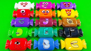 Alphabet Lore - Looking For AZ with Super Slime with Big Candy Shapes Coloring, Satisfying Slime