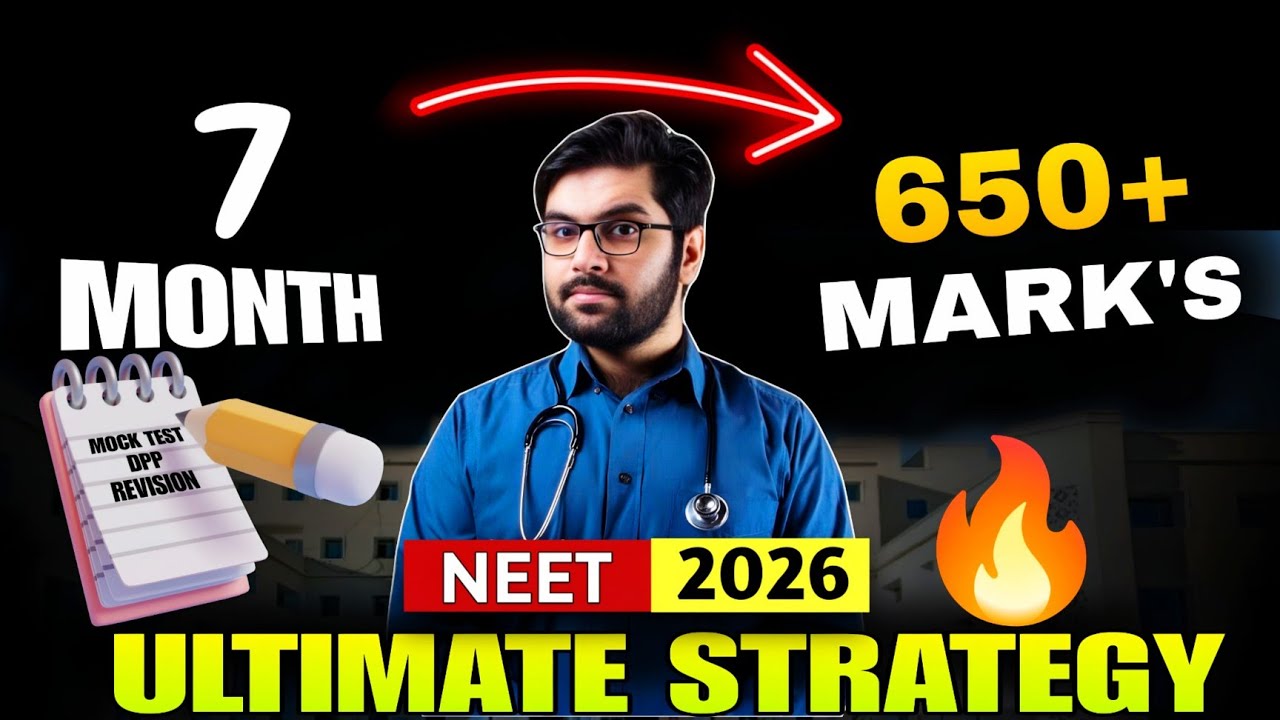 🔥Last 7 Month Final Strategy For NEET 2026 | Best Roadmap To Crack 650 ...