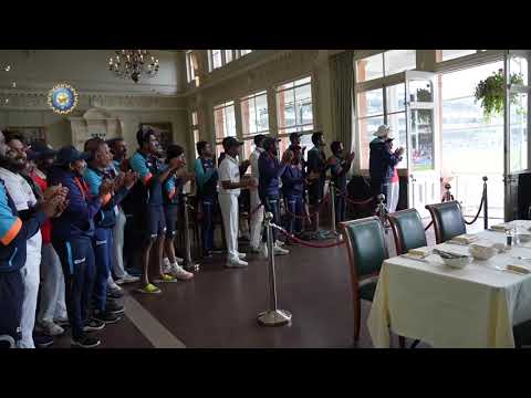 Team India dressing room gives a warm welcome to Mohammed shami and bumrah/ fantastic partnership