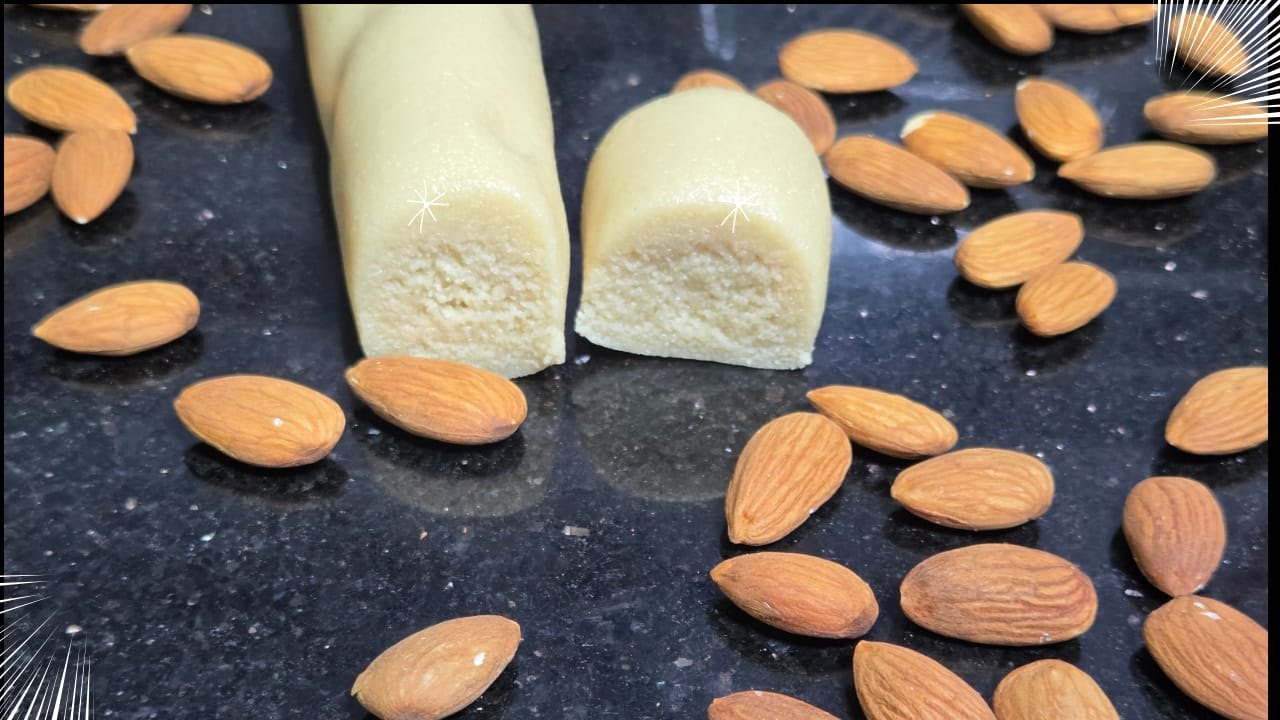 سر طريقة عمل عجينة المارزبان او عجينة اللوز من غير بيض و بطريقة سهله