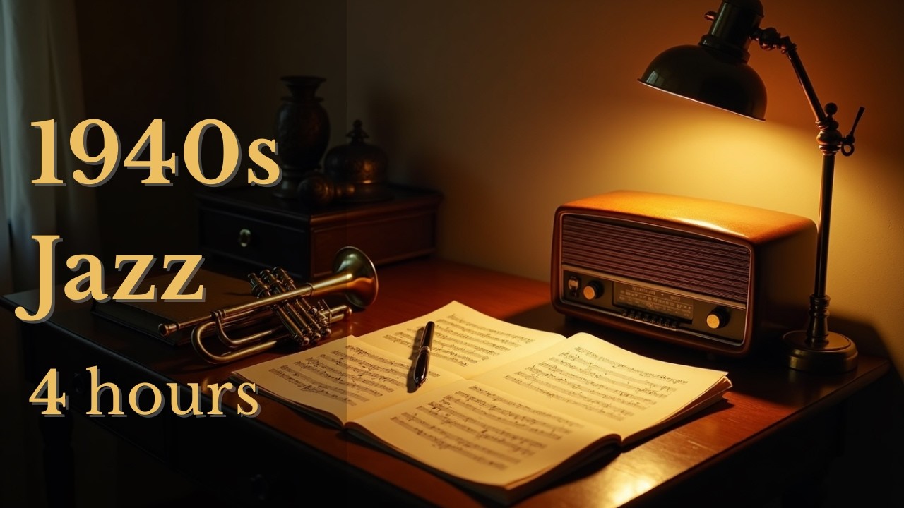 Vintage 1940s Inspired Jazz – 4 Hours of Timeless Instrumental Big Band Music for Study & Deep Focus