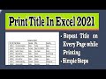 Print Title in MS Excel