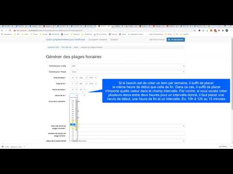 Outils Complémentaires monportail - Générer des plages horaires