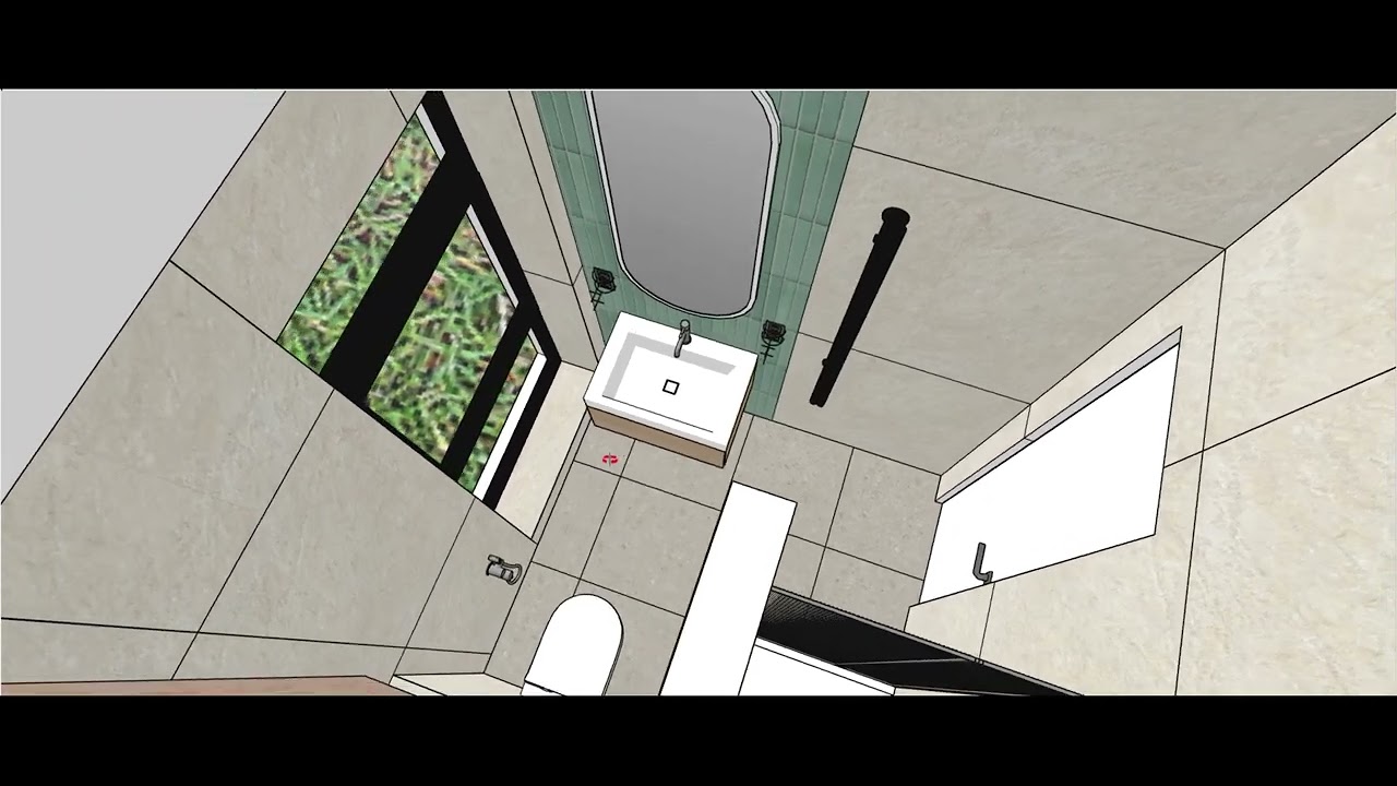 Дизайн ванной и душевой в доме в Раменском с визуализацией в Планоплан.