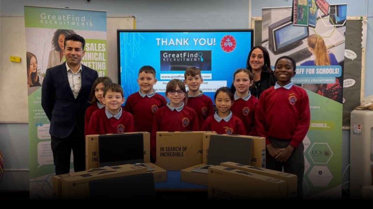 GreatFind Recruitment's Christmas Laptop Donation to St Bernadette's School