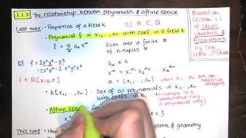 1.1.2 Two meanings of f=0, equivalence for infinite fields, defining algebraically closed