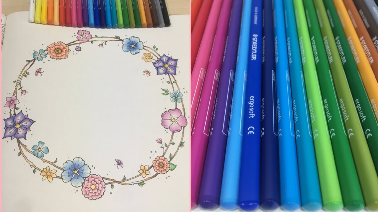 Staetdler Ergosoft Buntstifte - Review & Demonstration in World of Flowers