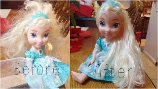 How To detangle doll's hair  ft. Frozen's Elsa