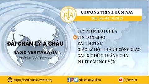 CHƯƠNG TRÌNH PHÁT THANH, THỨ SÁU 04/10/2019