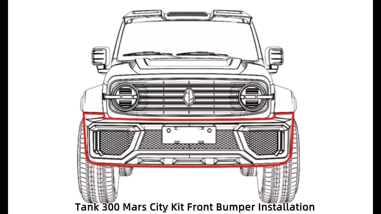 How to install Tank 300 Mars City Kit Front Bumper for GWM Tank 300 Petrol Hybrid HEV PHEV Diesel