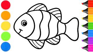 How To Draw a Cute Fish | Easy Step by Step Tutorial
