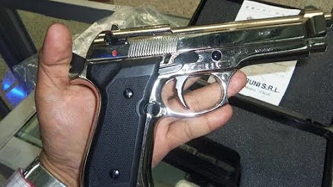 Pistola de Fogueo Bruni 92 Barreta 9mm cromada, Artideport Colombia WhatsApp 3125286943