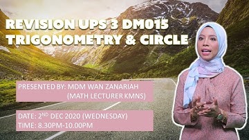 Open lecture: REVISION UPS 3 DM015 MATRICULATION