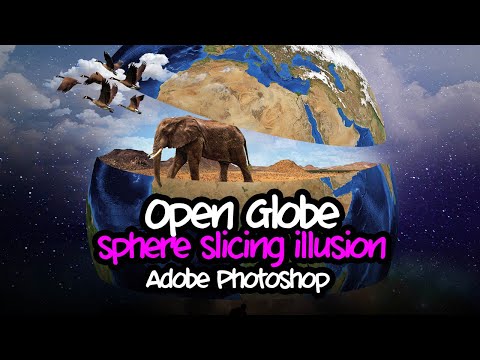 Sphere Slice Illusion (open globe) Photoshop Tutuorial