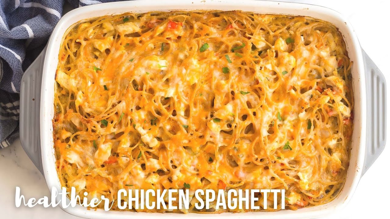 HEALTHIER Chicken Spaghetti Bake (no canned soups!) | The Recipe Rebel ...