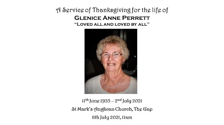 A Service of Thanksgiving for the life of Glenice ...