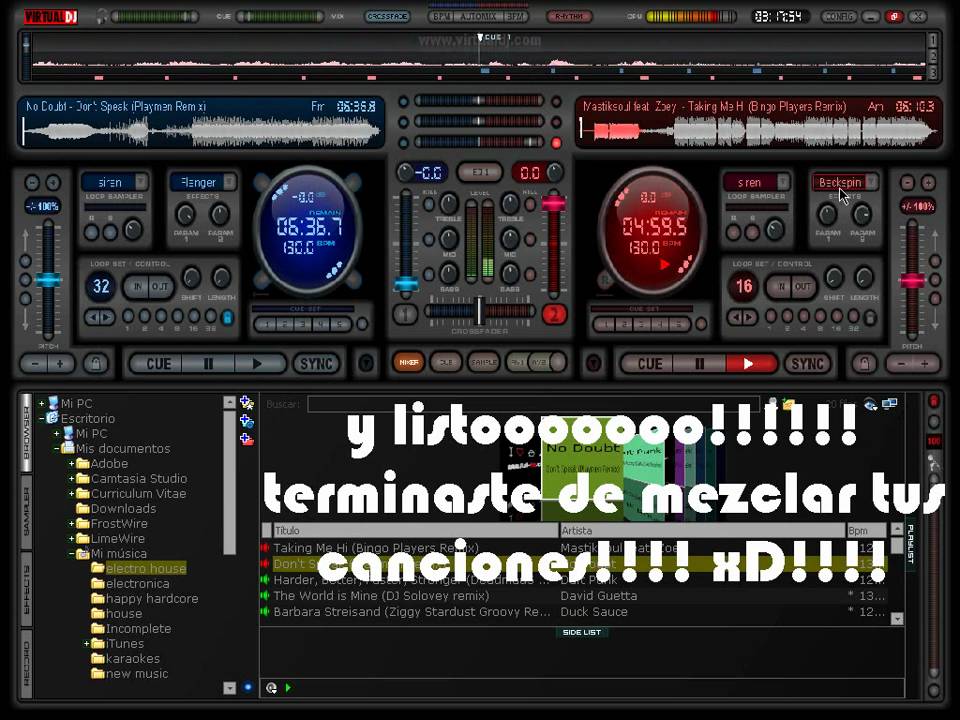 Como mezclar música electronica en Virtual DJ pro7 - Tutorial para principiantes